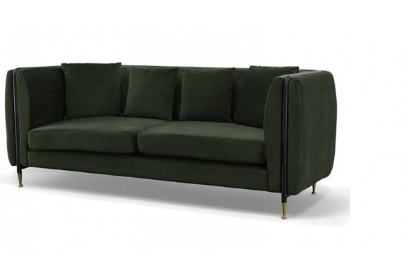 Divani Casa Oswego Modern Dark Green Jade Sofa