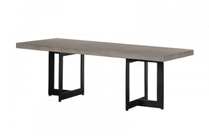 Modrest Sharon Modern Concrete & Black Metal Coffee Table