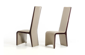 Modrest Pacer Modern Taupe & Ebony Dining Chair (Set of 2)