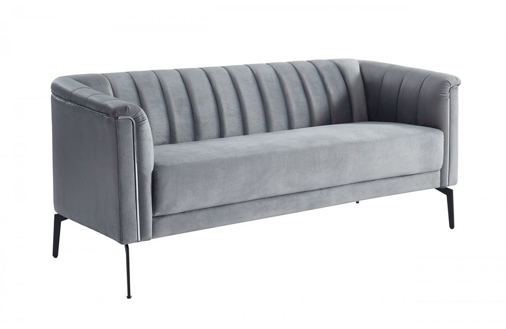 Divani Casa Patton Modern Grey Fabric Sofa