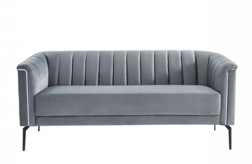 Divani Casa Patton Modern Grey Fabric Sofa