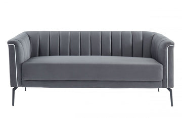 Divani Casa Patton Modern Dark Grey Fabric Sofa