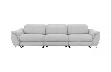 Divani Casa Paul Contemporary Grey Fabric Sofa w/ Electric Recliners