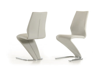 Penn Modern Light Grey Leatherette Dining Chair (Set of 2)
