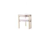 Modrest Pontiac Modern Beige Sherpa & Gold Dining Chair
