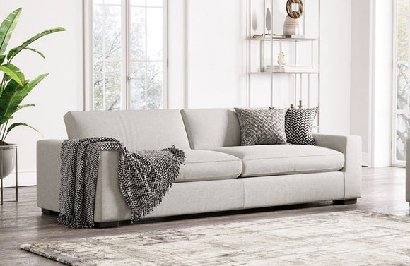 Divani Casa Poppy Modern White Fabric Sofa
