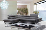 Divani Casa Quebec Modern Dark Grey Eco-Leather Sectional Sofa