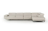 Jared Divani Casa Quebec Modern Light Grey Eco-Leather Large Sectional Sofa