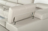 Jared Divani Casa Quebec Modern Light Grey Eco-Leather Large Sectional Sofa