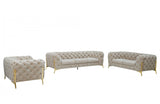 Divani Casa Quincey Transitional Beige Velvet Sofa Set