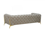 Divani Casa Quincey Transitional Beige Velvet Sofa