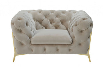 Divani Casa Quincey Transitional Beige Velvet Chair