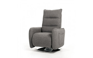 Divani Casa Fairfax Modern Grey Fabric Recliner Chair
