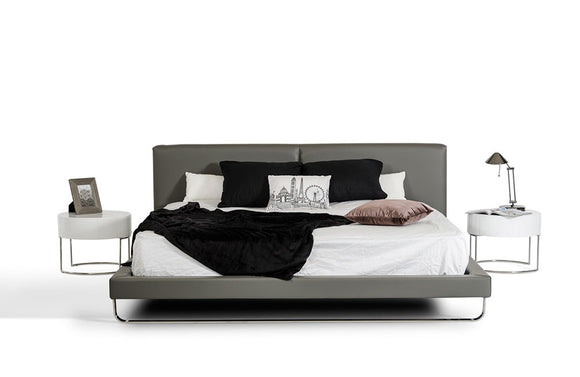 Modrest Ramona Modern Grey Leatherette Bed