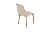 Ritz Ash Gray Beige Leather Dining Chair