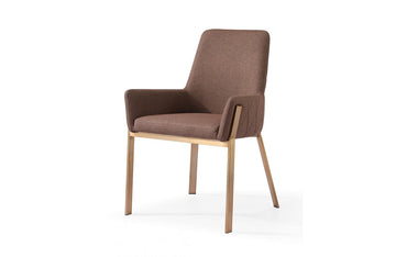 Modrest Robin Modern Brown & Brass Dining Chair