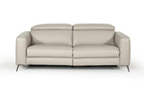 Cristian Modern Grey Leather Sofa Set w/ Recliners