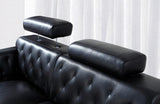 Rose Modern Black Leather Sofa Set