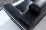Rose Modern Black Leather Sofa Set