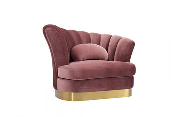 Divani Casa Arvada Modern Pink Velvet Lounge Chair