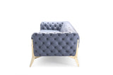Divani Casa Catania Transitional Blue Leatherette Sofa Set