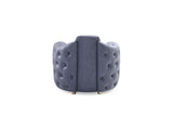 Divani Casa Catania Transitional Blue Leatherette Sofa Set