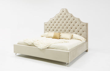 Modrest Sandra Transitional Light Grey Fabric Bed