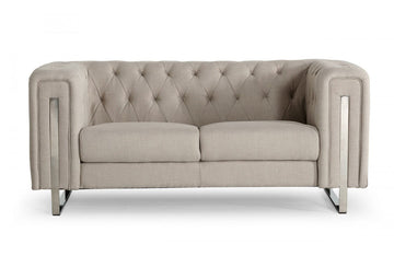 Divani Casa Salvia Modern Beige Loveseat