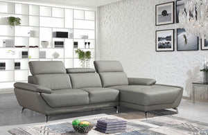 Kyleigh Modern Grey Eco-Leather Sectional Sofa