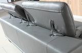 Javier Modern Grey Leather Sofa Set