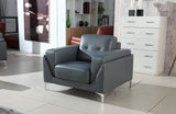 Karina Modern Grey Bonded Leather Sofa Set