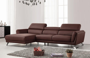 Emerson Modern Brown Eco-Leather Sectional Sofa