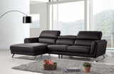 Alexia Modern Black Eco-Leather Sectional Sofa