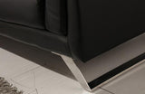 Alexia Modern Black Eco-Leather Sectional Sofa
