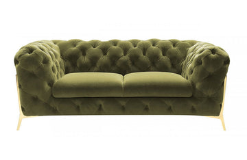 Divani Casa Sheila Transitional Green Fabric Loveseat