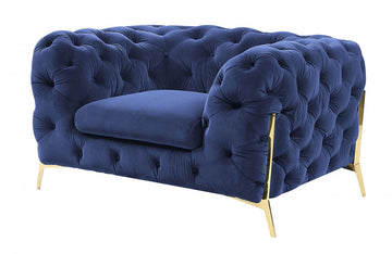 Divani Casa Sheila Transitional Dark Blue Fabric Chair