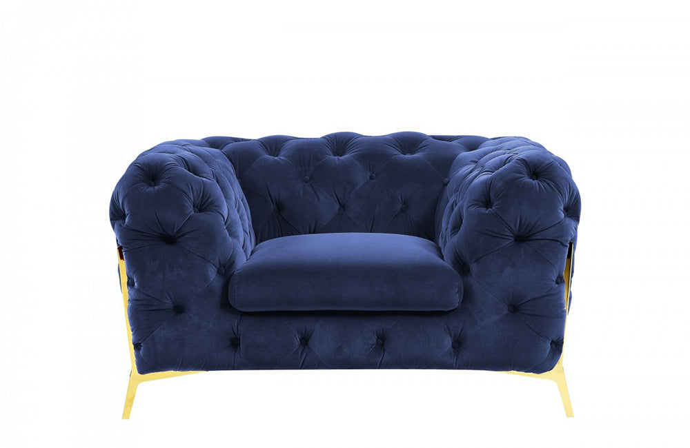 Divani Casa Sheila Transitional Dark Blue Fabric Chair