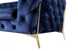 Divani Casa Sheila Transitional Dark Blue Fabric Chair
