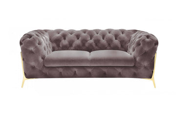 Divani Casa Sheila Transitional Silver Fabric Loveseat