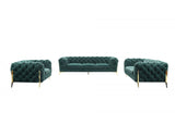 Divani Casa Sheila Modern Emerald Green Fabric Sofa Set