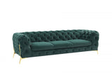 Divani Casa Sheila Modern Emerald Green Fabric Sofa Set