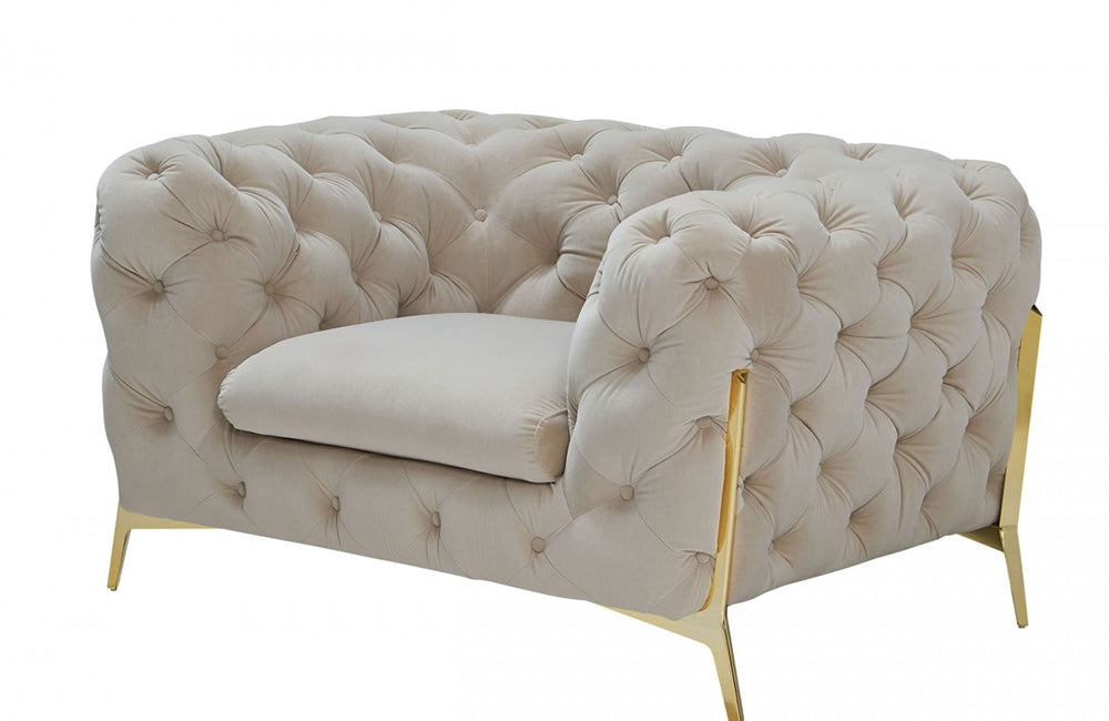 Divani Casa Sheila Transitional Beige Fabric Chair