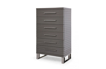 Modrest Splendor Grey High Gloss Slatted Chest