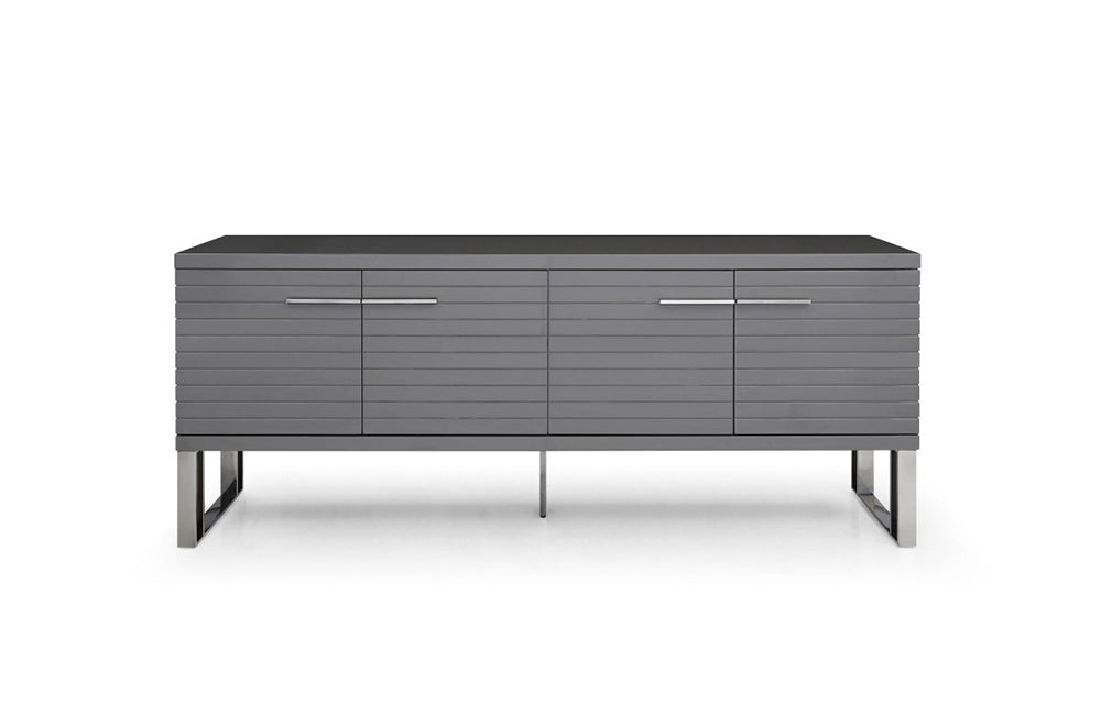 Modrest Splendor Grey High Gloss Slatted Buffet