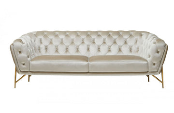 Divani Casa Stella Transitional Beige Velvet Sofa