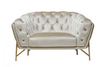 Divani Casa Stella Transitional Beige Velvet Chair