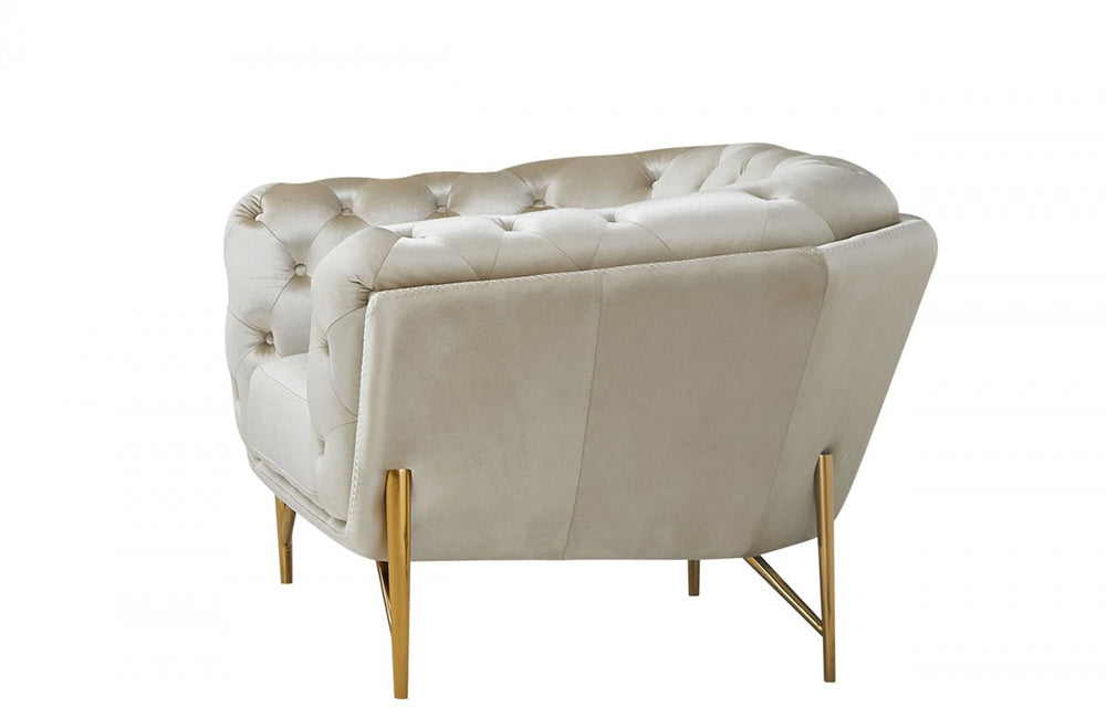 Divani Casa Stella Transitional Beige Velvet Chair