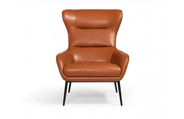 Divani Casa Susan Modern Orange Leatherette Lounge Chair