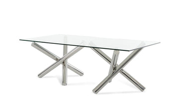 Modrest Quartz Modern Rectangular Glass Dining Table