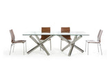 Modrest Quartz Modern Rectangular Glass Dining Table